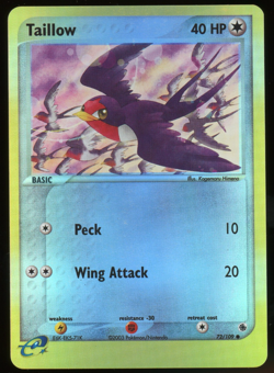 Pokemon 2003 Ex Ruby & Sapphire - Taillow - Reverse Holo - 72 - Image 1