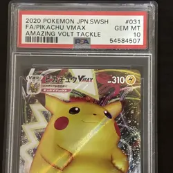 Pokemon Pikachu VMAX Amazing Volt Tackle Japanese Full Art #031 PSA 10 Gem Mint - Image 2