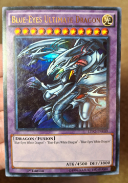 YUGIOH TCG BLUE-EYES ULTIMATE DRAGON HOLO 1ST EDITION CARD LDK2-ENK40 - Image 1