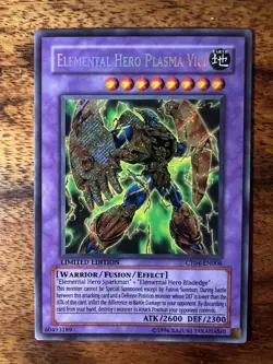 Yugioh Elemental Hero Plasma Vice - CT04-EN006 Limited Edition - Secret Rare NM - Image 1
