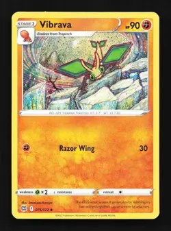 Vibrava 075/172 Brilliant Stars English Pokemon Card TCG - Image 1
