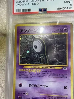2000 Pokemon Japanese Neo 2 Unown A Holo #201 PSA 9 MINT Neo Discovery #2500007 - Image 2
