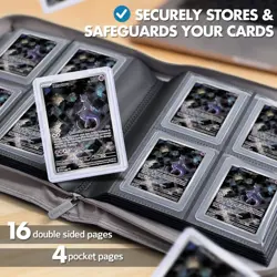 Toploader Binder – 4 Pocket Trading Card Binder for 128 Top Loaders, Pokemon Car - Image 2