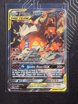 Pokemon TCG Reshiram & Charizard GX SM201 Black Star Promo Tag Team Holo Card - Image 1