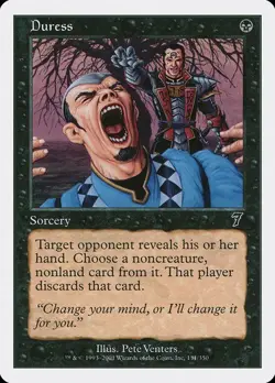 Duress LP 7th Seventh Black Sorcery Mtg Magic English Regular - Image 1
