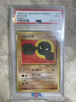 1998 Pokemon Japanese Vending Series 1 Geodude #74 PSA 9 MINT Vintage #2500013 - Image 1