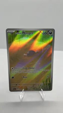 Pokemon Paldean Wooper SV02 221/193 Illustration Rare Holo Basic 60 HP - Image 1