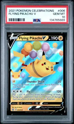 PSA 10 2021 Pokemon Celebrations #006 Flying Pikachu V - Image 1