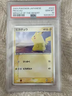 2003 Pokemon Japanese Pikachu #022 Miracle of the Desert PSA 10 #2500026 - Image 1