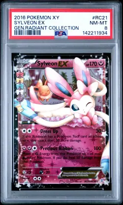 2016 POKEMON XY GENERATIONS RADIANT COLLECTION #RC21 SYLVEON EX PSA 8 - Image 1