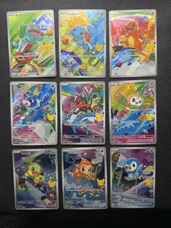 Pokemon Set of 9 - First Partner Illustration Collection Promo 30th Anniversary - Image 1