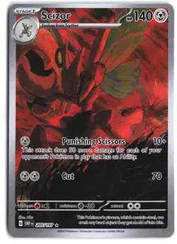 Scizor 205/197 Illustration Rare Obsidian Flames Pokemon - Image 1