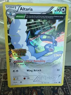 2015 Pokemon Altaria XY46 Roaring Skies Prerelease STAFF Promo Holofoil LP/MP - Image 2