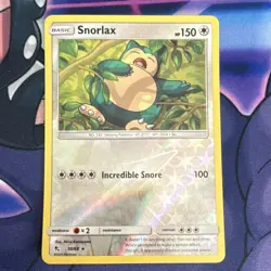 Pokemon Snorlax 50/68 Hidden Fates Reverse Holo Rare Basic 150 HP 100 ATK - Image 1