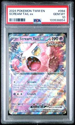 2024 POKEMON TWM EN-TWILIGHT MASQUERADE #094 SCREAM TAIL EX PSA 10 - Image 1