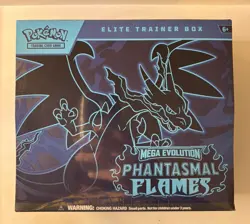 Pokemon Mega Evolution Phantasmal Flames Elite Trainer Box Factory Sealed ETB - Image 1