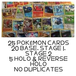 25 Bulk Mixed Sets POKEMON CARD BUNDLE Basic, Stage 1 & 2, Holo & Reverse Holo - Image 1