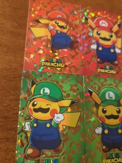 Mario & Luigi Pikachu Cracked Ice Shapes Pokemon 2024 Card Database Merry... - Image 2