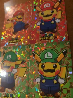 Mario & Luigi Pikachu Cracked Ice Shapes Pokemon 2024 Card Database Merry... - Image 3