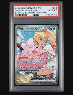 Lillie's Clefairy ex #280/217 - 2026 Pokemon Ascended Heroes - PSA 10 GEM MINT - Image 1