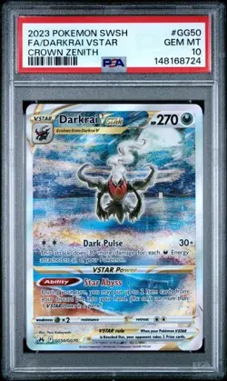PSA 10 Darkrai Vstar GG50/GG70 Pokemon Crown Zenith Galarian Gallery Card - Image 1