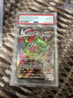 Rayquaza VMAX #111/203 PSA 8 Evolving Skies SWSH Pokemon TCG Full Art Holo NM-MT - Image 1