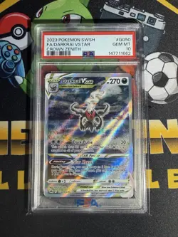 2023 POKEMON SWORD & SHIELD CROWN ZENITH #GG50 FULL ART/DARKRAI VSTAR PSA 10 - Image 1