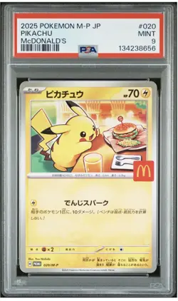 2025 POKEMON JAPANESE M-P PROMO MCDONALD'S #020 PIKACHU PSA 9 - Image 1