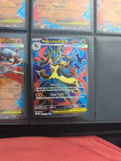 Mega Lucario ex 160/132 Ultra Rare Me01: Mega Evolution Holo Pokemon Card NM - Image 1