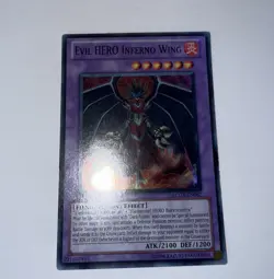 Yugioh Evil HERO Inferno Wing LCGX-EN067 1st Edition Super Rare (LP) - Image 1