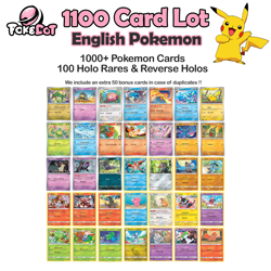1000 Pokemon Card Bulk Lot & 100 Holos - Image 1