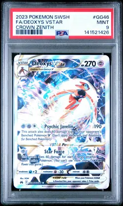 2023 POKEMON SWORD AND SHIELD CROWN ZENITH #GG46 FA/DEOXYS VSTAR PSA 9 - Image 1
