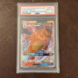2019 POKEMON SM BLACK STAR #SM211 CHARIZARD GX PROMO-HIDDEN FATES TINS PSA 8 L22 - Image 1