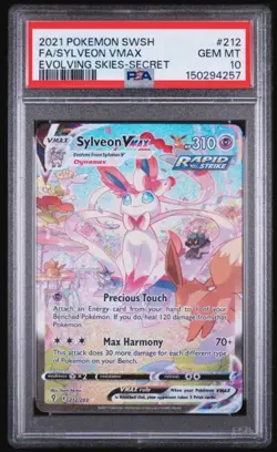 Pokemon Sylveon VMAX Evolving Skies Secret Rare Full Alt Art #212 PSA 10 - Image 1