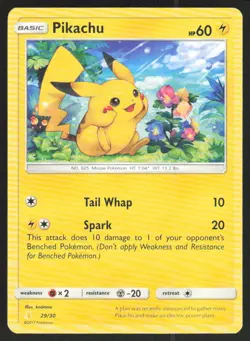 Pikachu (#29) 29/30 Common SM Trainer Kit: Lycanroc & Alolan Raichu Pokemon LP - Image 1