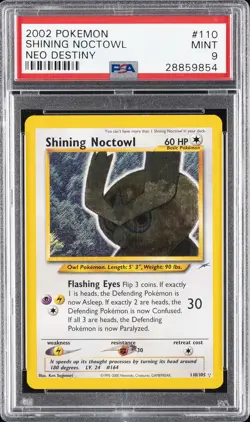 2002 POKEMON NEO DESTINY #110 SHINING NOCTOWL PSA 9 - Image 1