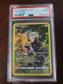 2022 FA PIKACHU TG05 POKEMON LOST ORIGIN FULL ART PSA 8 NM-MT TG05/TG30 - Image 1