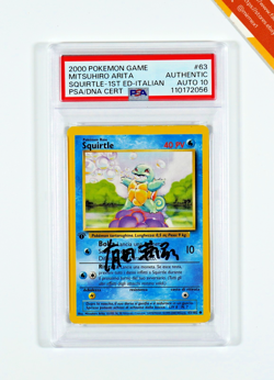 Pokemon PSA Squirtle #63 Base Set 1st Ed Auto 10 Mitsuhiro Arita 2000 Italiano - Image 1