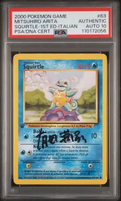 Pokemon PSA Squirtle #63 Base Set 1st Ed Auto 10 Mitsuhiro Arita 2000 Italiano - Image 2