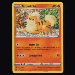 Growlithe 004/015 McDonald's Promos 2022 Sparkle Holo Promo Pokemon TCG MP - Image 1