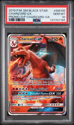 2019 POKEMON SM BLACK STAR PROMO #SM195 CHARIZARD GX PSA 10 - Image 1