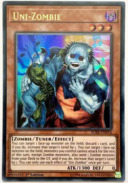 BLRR-EN074 Uni-Zombie - Ultra Rare 1st Edition Lightly Played YuGiOh Card - Image 1