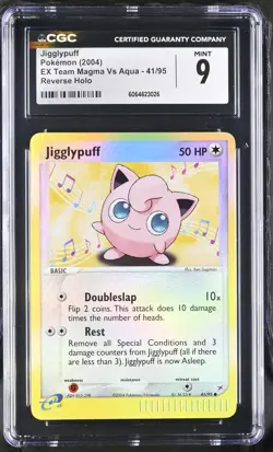 CGC 9 MINT Jigglypuff 2004 EX Team Magma Vs Aqua 41/95 Reverse Holo Pokemon Card - Image 1