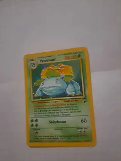 Pokemon Venusaur Trading Card Solar Beam Attack HP100 Base Set 2! - Image 1