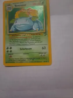 Pokemon Venusaur Trading Card Solar Beam Attack HP100 Base Set 2! - Image 4