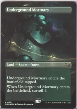 UNDERGROUND MORTUARY 2024 MTG MURDERS AT KARLOV MANOR BORDERLESS FOIL RARE LAND - Image 1