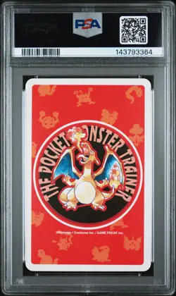 1996 Pokemon Red/Charizard Poker Card Pikachu 3 of Diamonds PSA 10 - Image 2