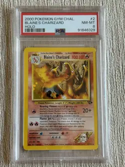 2000 Pokemon Gym Challenge #2 Blaine's Charizard Holo PSA 8! - Image 1