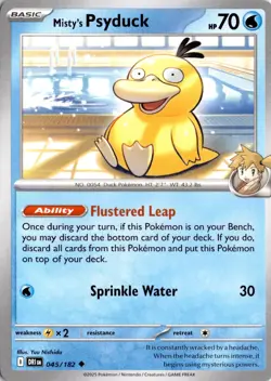 Misty's Psyduck 045/182 SV10: Destined Rivals Pokemon Card TCG - Image 1