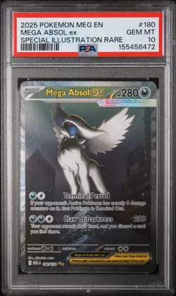 Mega Absol Ex Pokemon Meg En-Mega Evolution 180 NM PSA 10 - Image 1